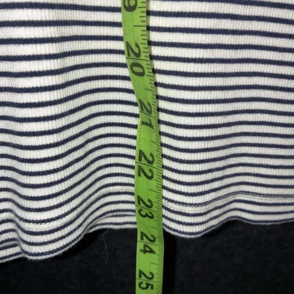 VINEYARD VINES Shirt XL‎ Blue White Henley Striped Long Sleeve Tee Cotton Modal - Picture 8 of 8